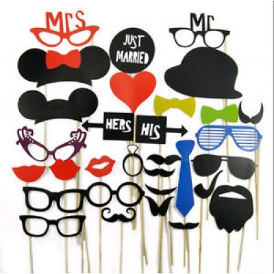 Набор предметов для фотосесии: усы, очки, шляпы, маски 31 предмет